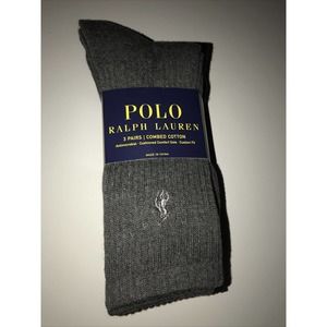 Polo Ralph Lauren Mens Crew Socks 3 Pair Pack Size